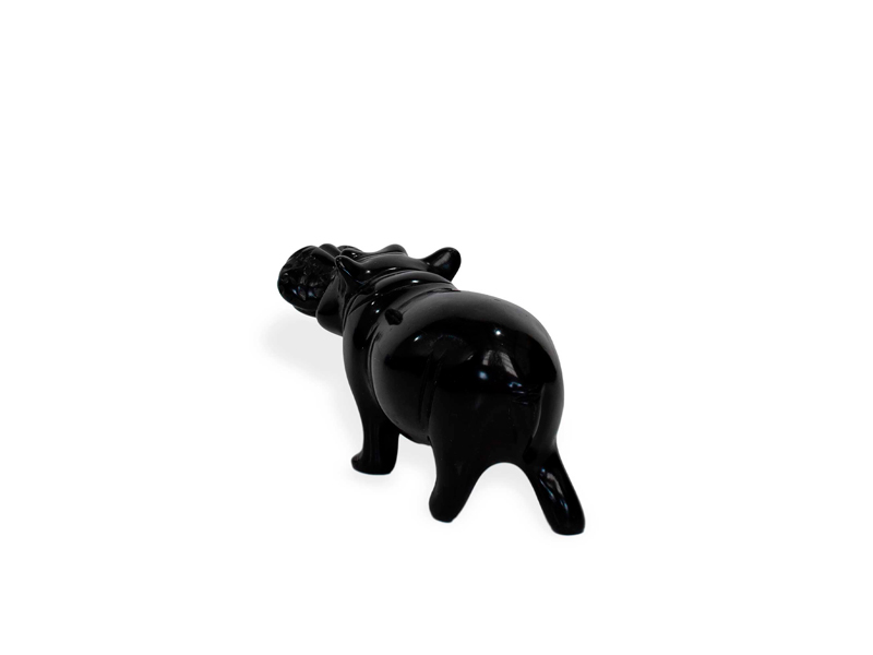 Black Soapstone Hippo