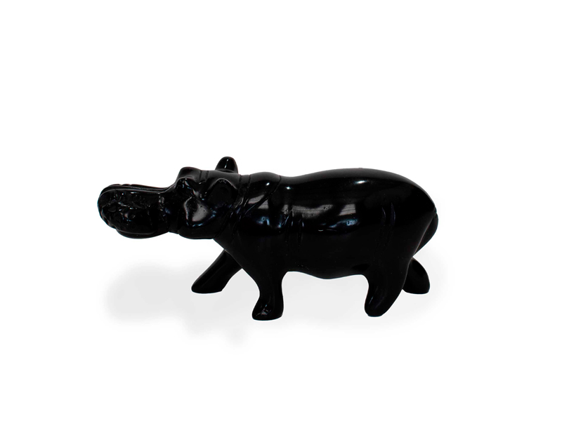 Black Soapstone Hippo