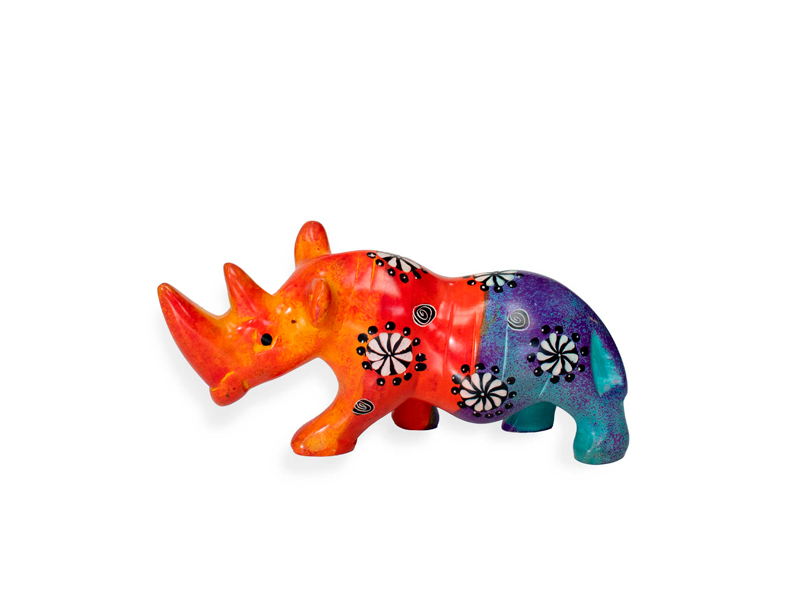 Multicolor Soapstone Rhino