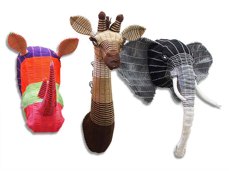 Colourful Rhino Head | Animal Wall Decor | Animal Art