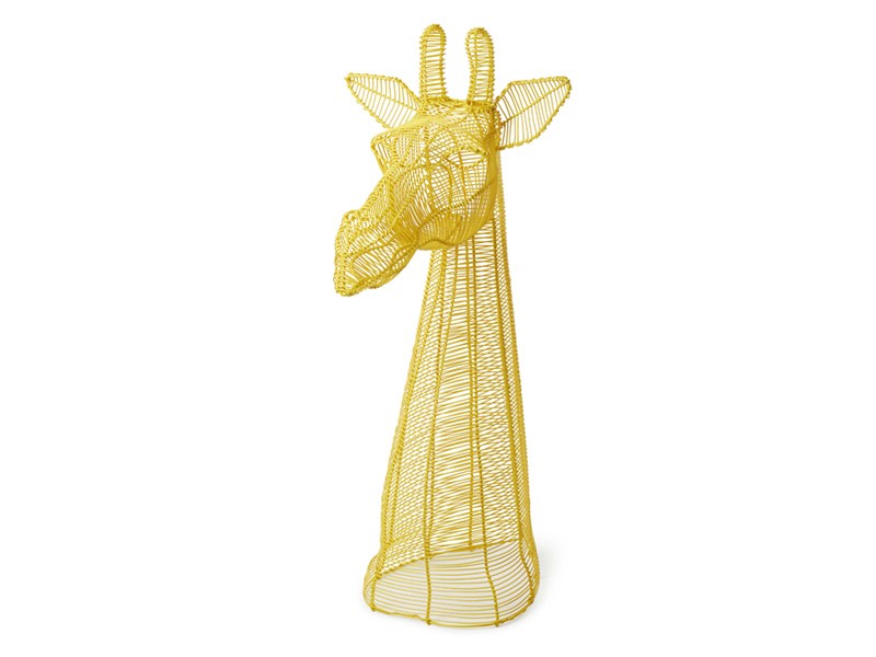 Wire Giraffe Bust - Yellow