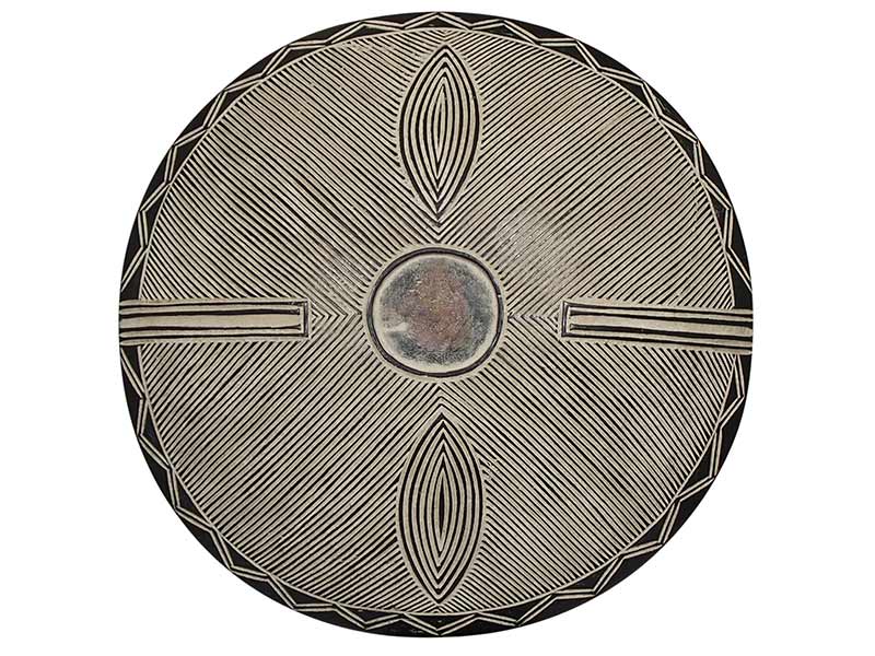 African Carved Wood Shield - 10