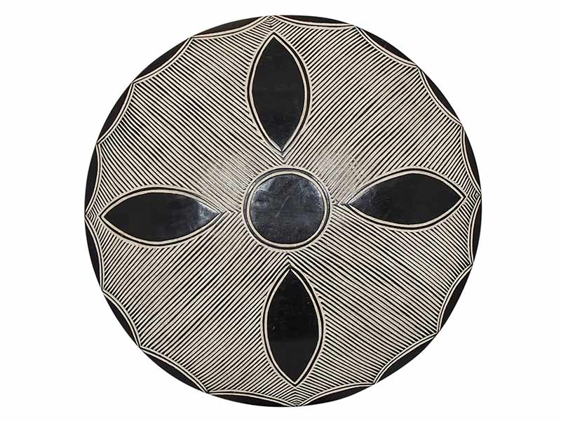 African Carved Wood Shield - 12