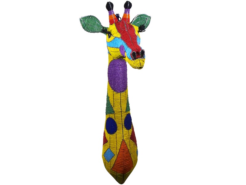 Colourful Beaded Giraffe Head