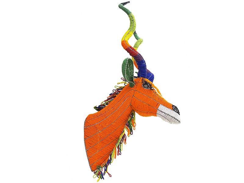 Colourful Beaded Kudu Trophy Head
