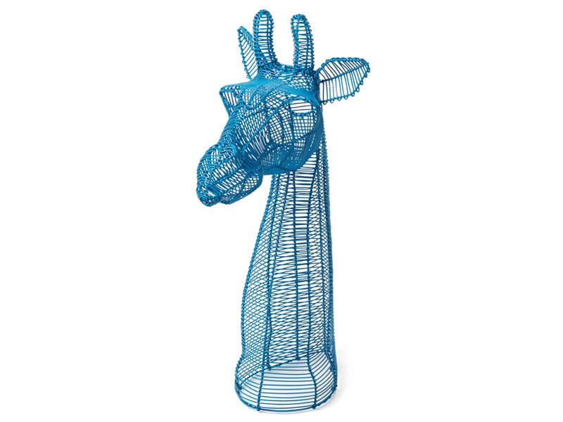 Wire Giraffe Bust - Blue