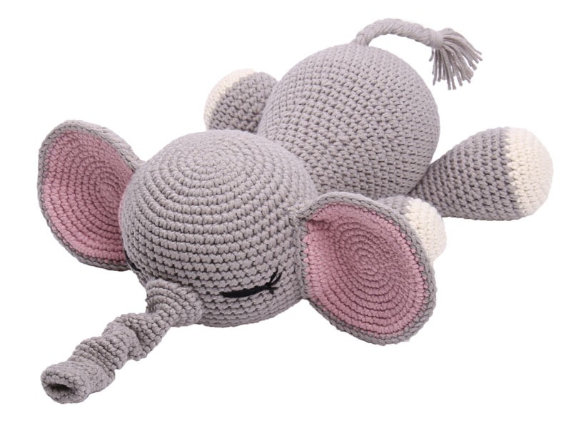 Crocheted Sleeping Elephant Soft Toy