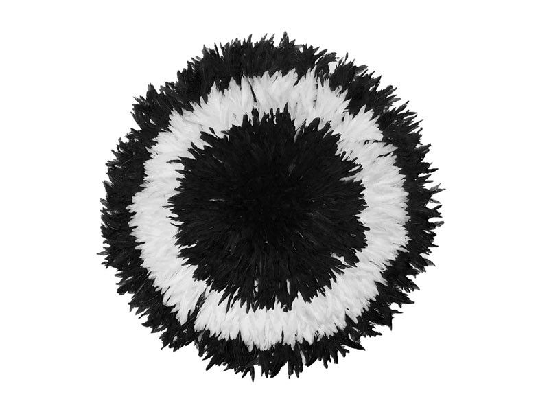 Juju Feather Hat Black & White 50cm