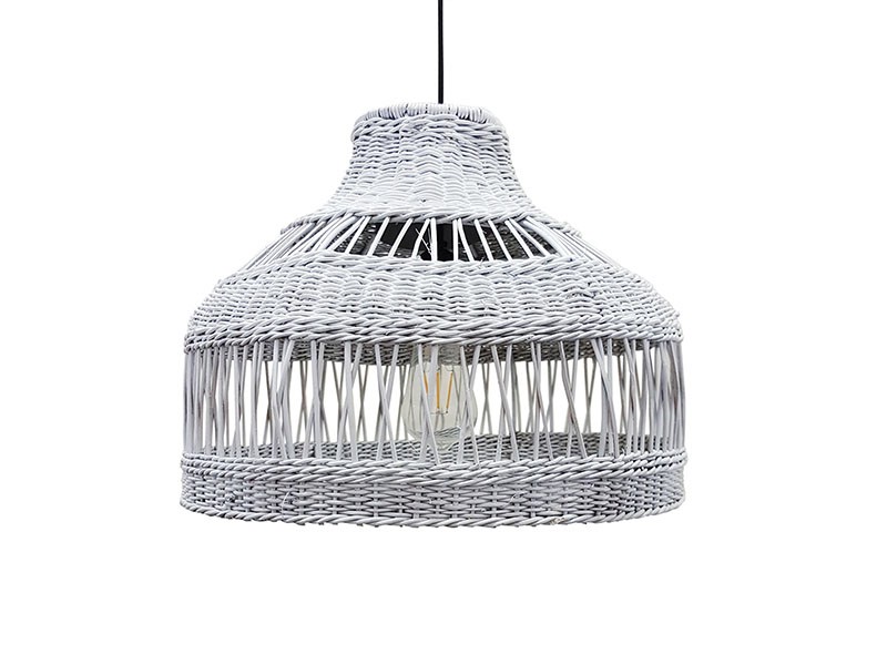 white wicker light fixture