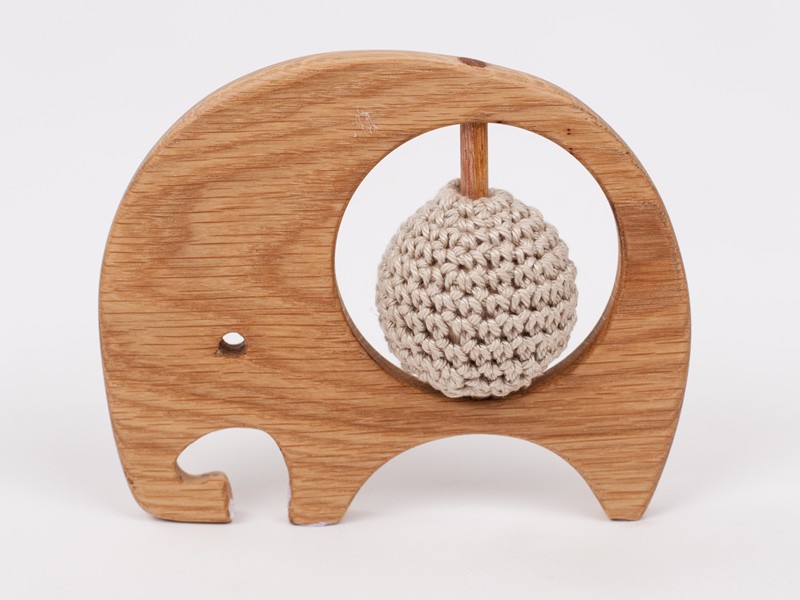 Elephant Rattle with Crochet Ball