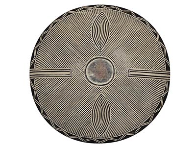 African Carved Wood Shield - 10