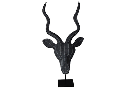 Kudu Head - Black and Grey
