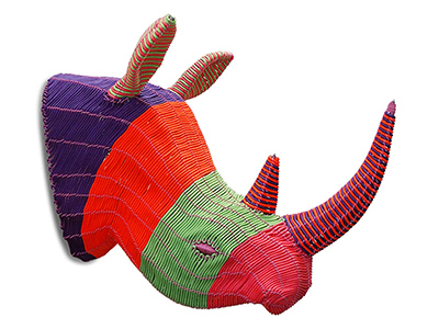 Colourful Rope Rhino Head